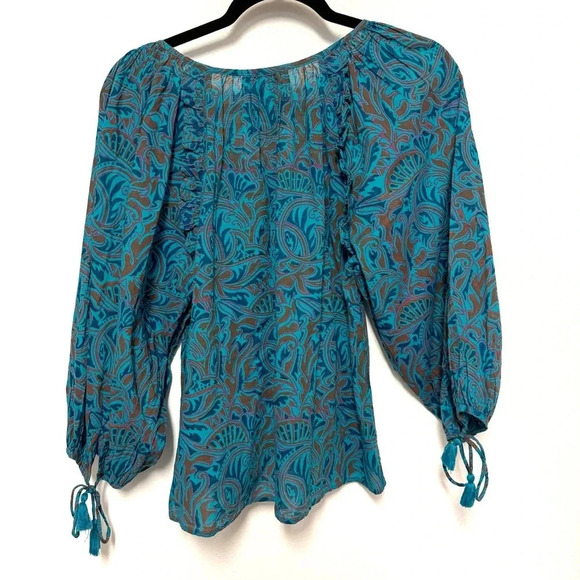 Cleobella Jayda Floral Peasant Blouse Top - Organic Cotton Boho Bohemian - Picture 6 of 8